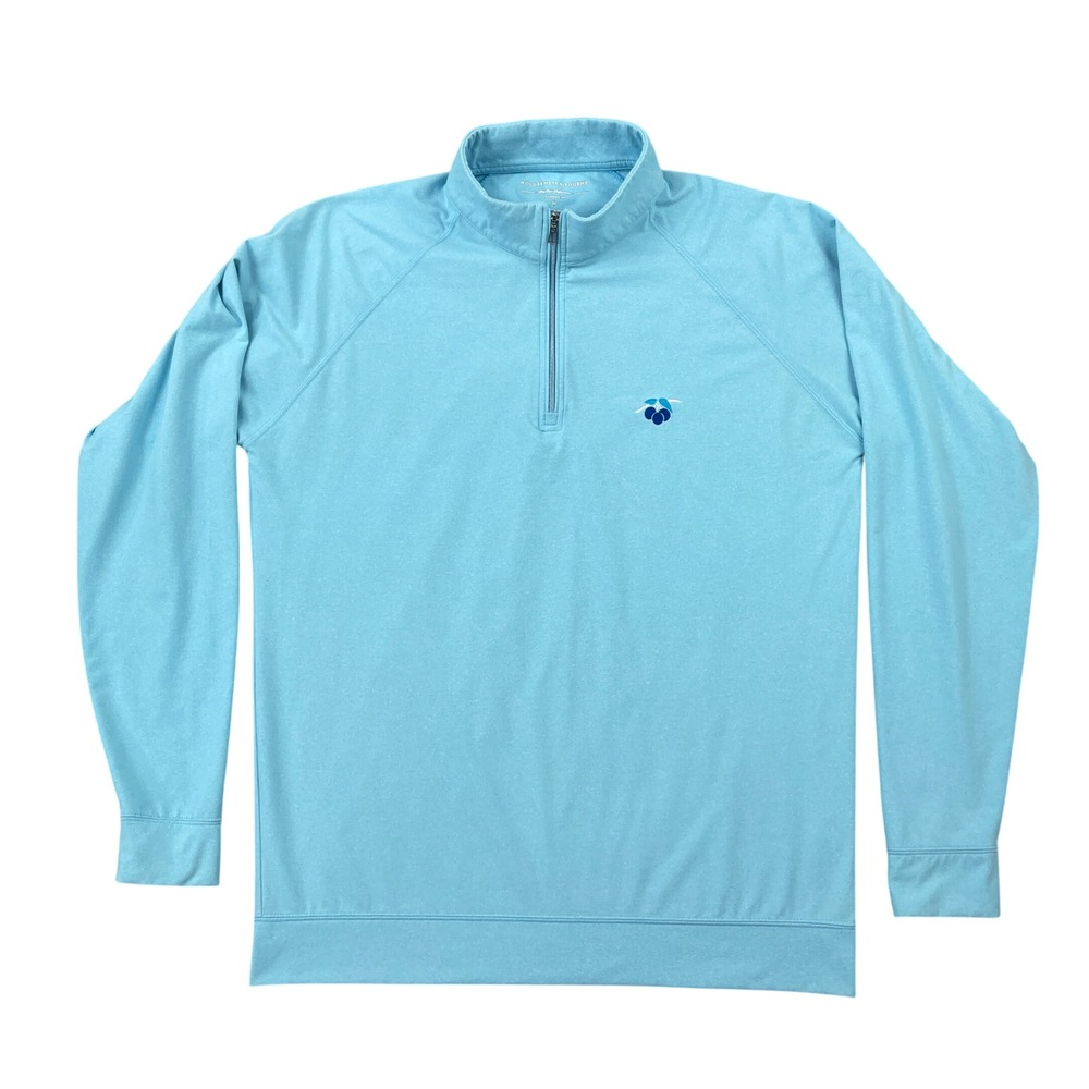 Holderness & Bourne The Westland 1/4 Zip Pullover Mens M Blue Bali Cherry Hills